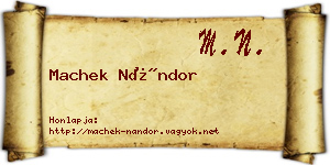 Machek Nándor névjegykártya